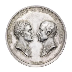 Medaille ter herdenking van de hertog van Wellington en veldmaarschalk von Blücher 1815, ca. 1815